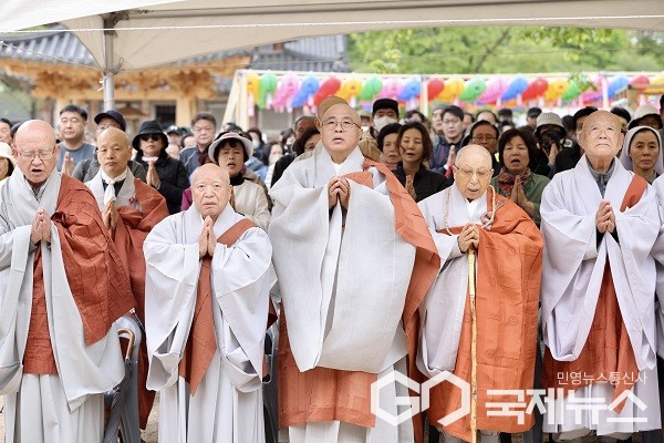 법주사 부처님오신날 봉축 법요식 모습.(제공=보은군청)