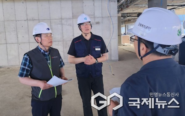 이재명 캠프 국민재난안전위, 신축공사장 찾아 재난안전 강화 당부(사진=국민재난안전위원회)