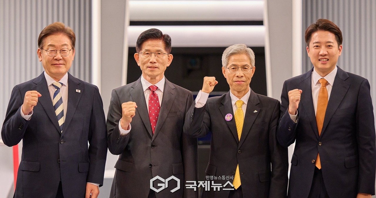 ▲이재명 더불어민주당 대통령 후보, 김문수 국민의힘 대통령 후보 이준석 개혁신당 대통령 후보, 권영국 민주노동당 대통령 후보/국제뉴스DB