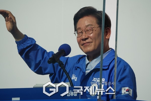 ▲국민의힘 최영해 대변인, 이재명 후보의 대북송금 의혹과 관련된 재판을 거론하며, 그가 대통령이 될 경우 대한민국의 외교적 위상이 크게 흔들릴 것이라고 주장" 사진= 이재명후보(국제뉴스)