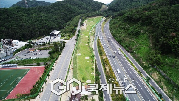 덕계동 223-2번지 일원에 조성 중인 동부양산파크골장 모습./사진=양산시