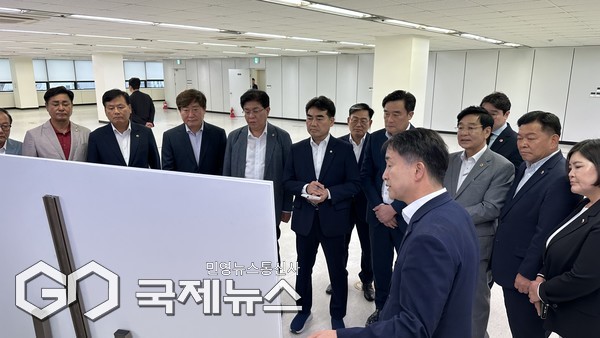 16일 오후, 해양수산부 임시청사 현장방문 모습/제공=국힘 부산시당