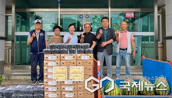 중앙탑 지사협 경로당 수박 블루베리 등 영양지원