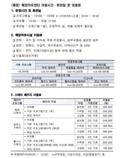 충남 태안군 해양치유센터 관련 자료(사진/독자 제공)