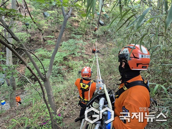 (사진제공=울산시) 북부소방서, 계곡 고립·급류사고 대비 인명구조 훈련