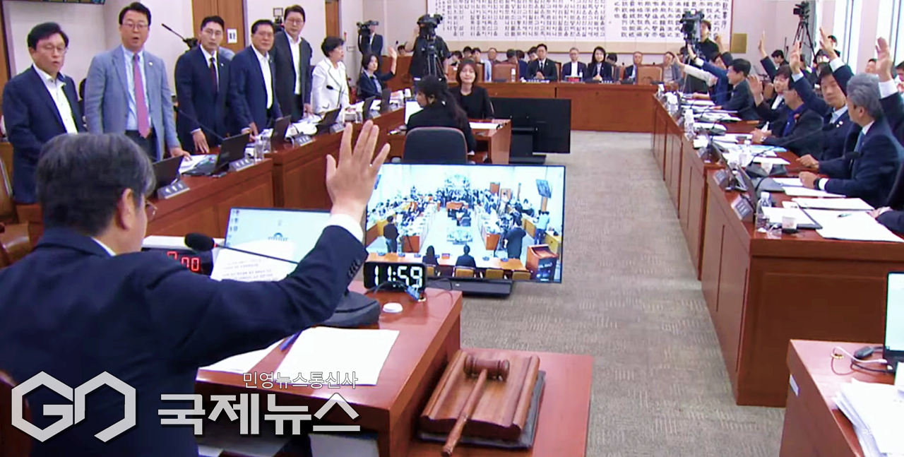 ▲이춘석 국회 법제사법위원장은 1일 오전 전체회의를 열어 방송3법 개정안에 대해 표결을 진행하는 가운데 국민의힘이 강력하게 반발하고 있다./사진=이용우 기자 