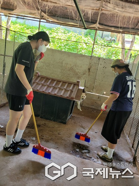 봉사활동 모습.(제공=충북보건과학대학교)