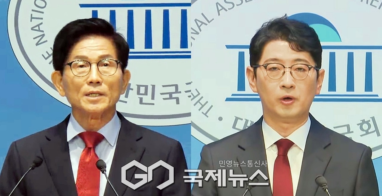▲김문수·주진우 국민의힘 당대표 후보/국제뉴스DB