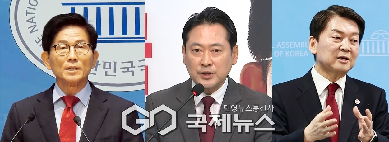 ▲김문수·장동혁·안철수 국민의힘 당대표 후보/국제뉴스DB