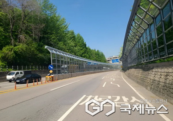 용인시 수지구 죽전동 푸르내공원 일원 방음벽 교체 모습(사진=용인시)