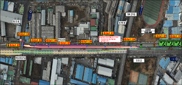 주안산단진출로 평면도=인천시 제공