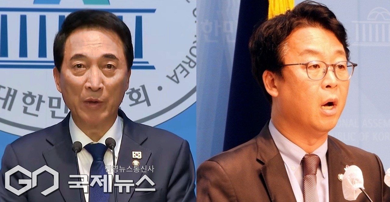 ▲박수현 더불어민주당 수석대변인과 곽규택 국민의힘 원내수석대변인/국제뉴스DB