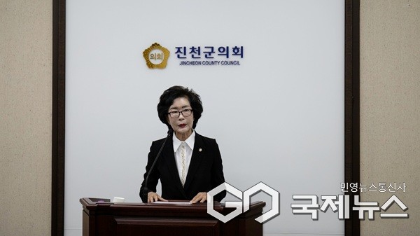 김기복 의원 5분 자유발언 모습.(제공=진천군의회)