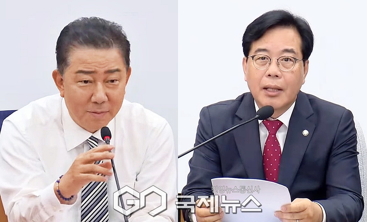 ▲김병기 더불어민주당 원내대표와 송언석 국민의힘 원내대표/국제뉴스DB