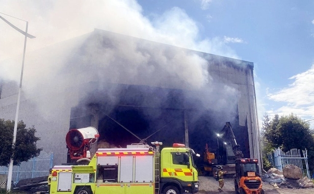 광양 도이동 물류창고 화재 모습. (사진/광양소방서)