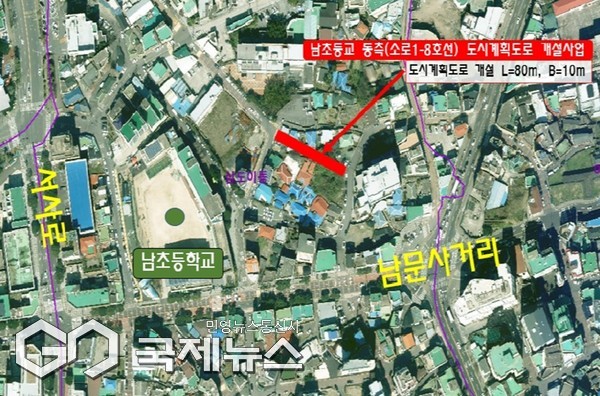 제주시는 원도심 교통난 해소와 학생들의 안전한 보행환경 조성을 위해 ‘남초등학교 동측(소로1-8호선) 도시계획도로 개설사업’을 오는 10월부터 본격 추진한다고 21일 밝혔다.[사진=제주시]