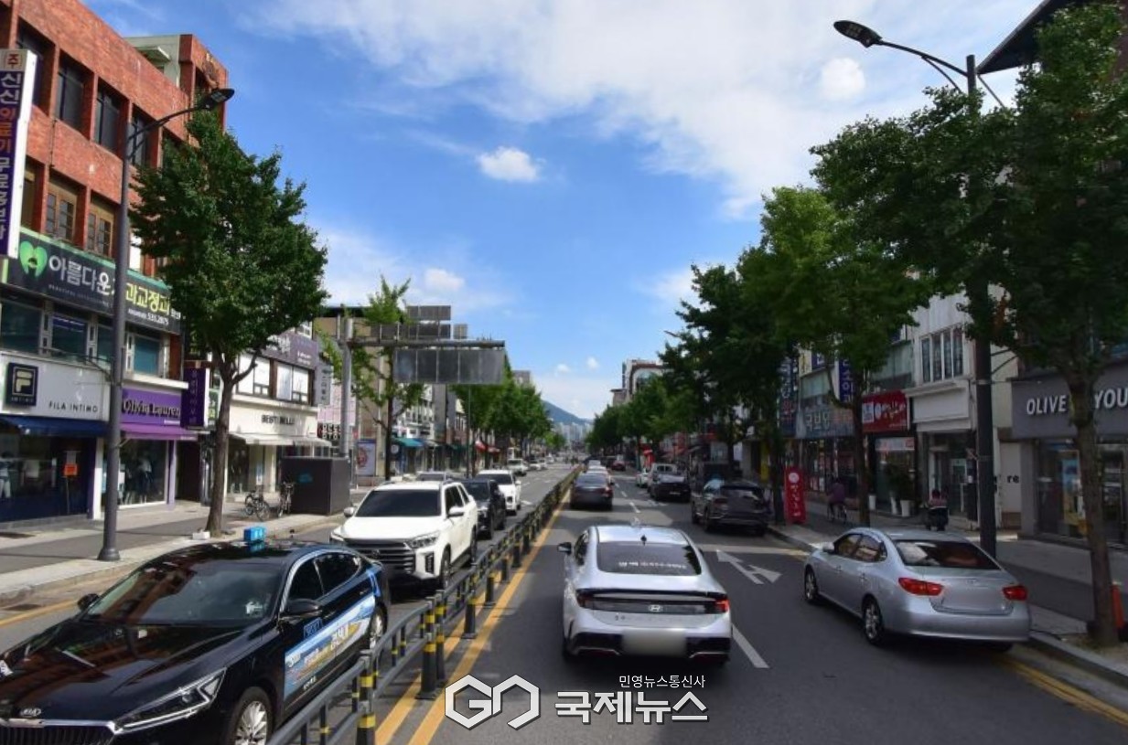 (제공=상주시) 서문사거리 공중전선 지중화로 도심경관을 변화시켰다.