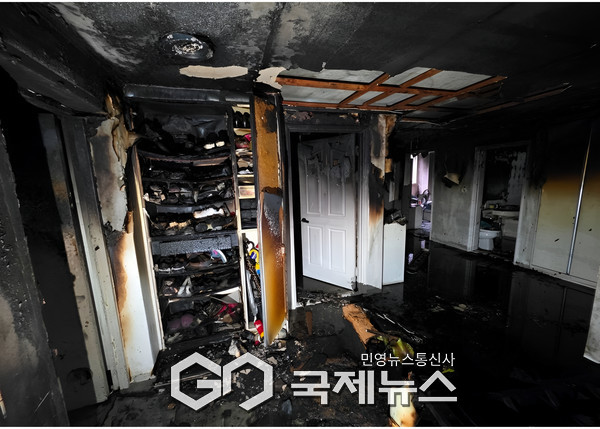 양주소방서,감지기 경보에 대피...아파트 화재 인명피해 최소화.(사진제공.양주소방서)