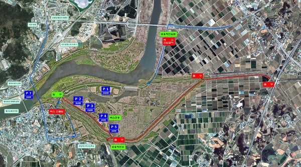 2025 나주영산강축제 주차장 진출입로. ⓒ 나주시