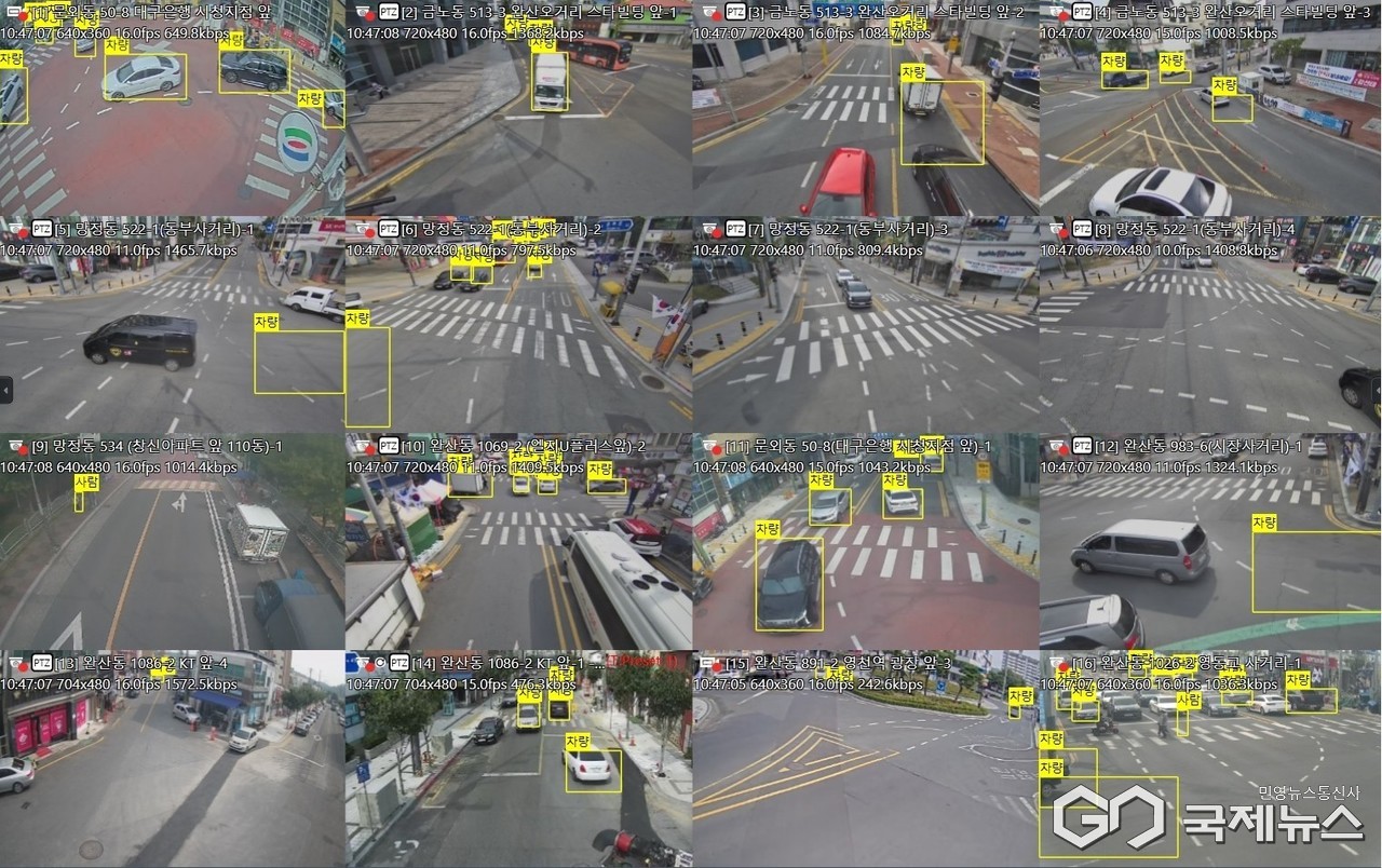 (제공=영천시) 지능형 스마트 선별관제시스템이 도입된 CCTV 화면