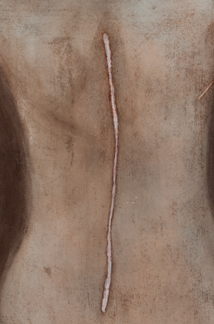 장애예술기획전 위혜승, 균열, 2024, 한지에 혼합재료, 91×60.8cm [사진제공=서울문화재단]