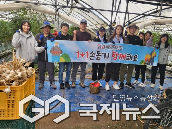 ▼사진=강원특별자치도 일자리청년과, 농촌 일손돕기 동참