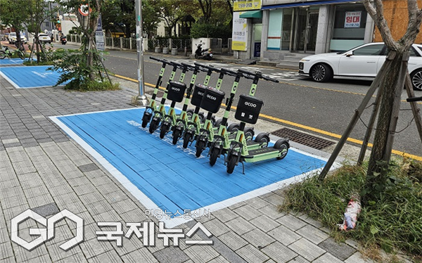 개인형 이동장치(PM, 전동킥보드 등) 주차구역 설치 ㅁ모습/제공=금정구청