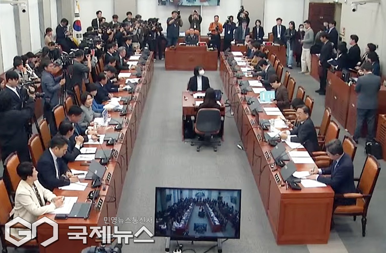 ▲국회 운영위원회는 29일 오전 전체회의를 열어 11일 5일 대통령실 국정감사 증인 채택 안건을 처리하고 있다./사진=이용우 기자