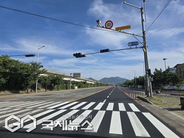 신항 임항도로 보수공사 후 모습/제공=BPA