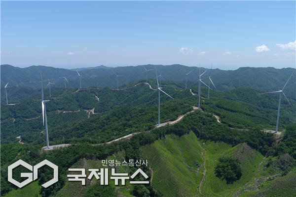오미산 풍력발전단지 전경