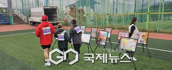 양산소방서는 천성산 생태숲에서 열린 ‘전국 걷기 축제’ 행사장에서 시민 참여형 소방안전체험행사를 운영했다./사진=양산소방서
