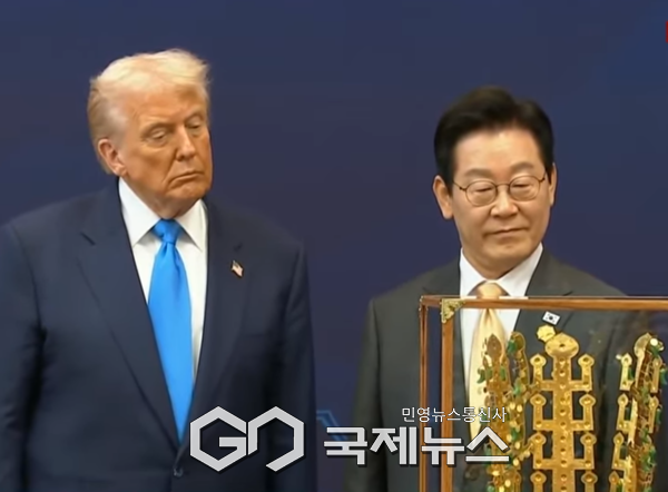 ▲트럼프 방한당시 이재명 대통령과 함께/유튜브 갈무리