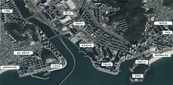 해상관광택시 운항 구역(광안리~수영강~해운대)