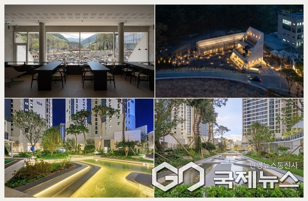 사진 상: ‘Slow life 욱수’ 일반건축물 조경, 사진 하: ‘두류역자이’ 아파트 조경(사진제공=대구시청)