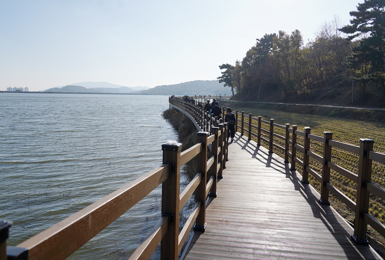 수려한 수변 경관을 바탕으로 시민의 휴식 공간으로 탄생한 풍전저수지 둘레길 (서산시)