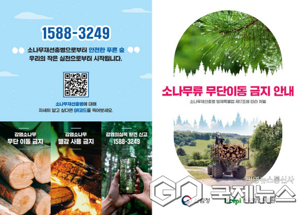 (사진제공/밀양시) 소나무류 무단이동 금지 안내 홍보물.