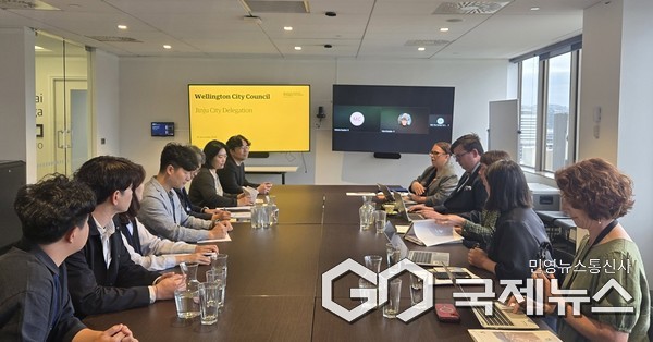 웰링턴시 시청 방문 사진／진주시