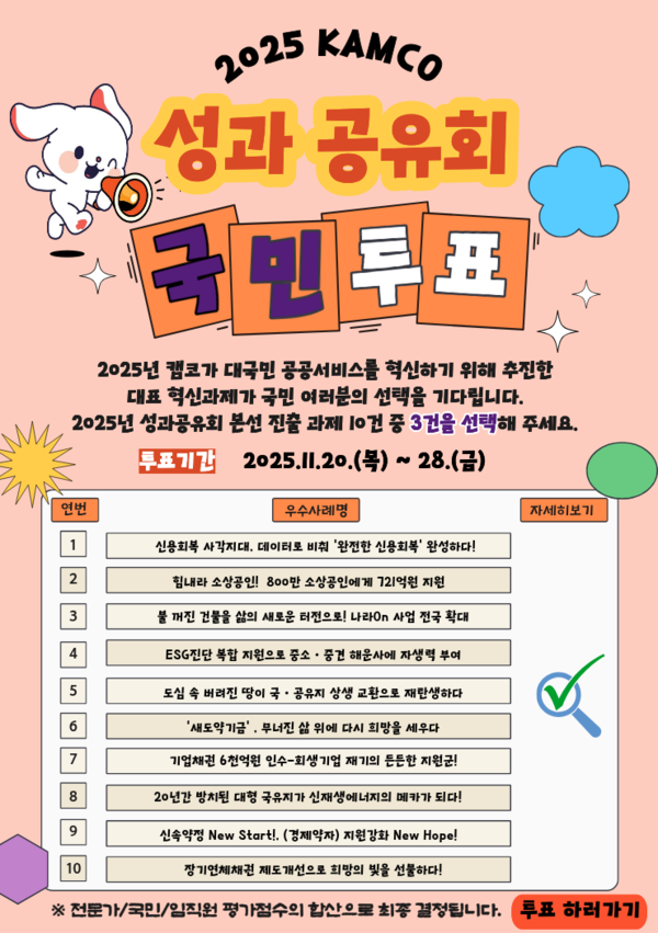 2025년 성과공유회 국민투표 포스터