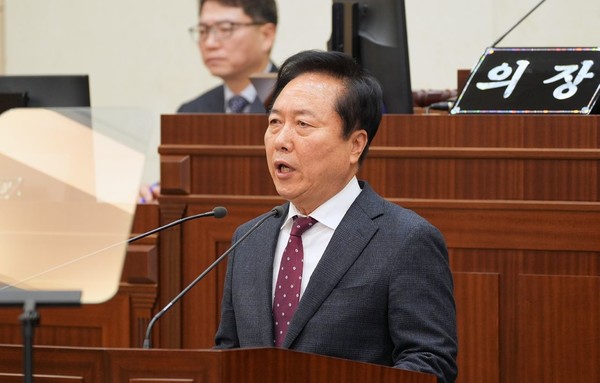 시정연설하는 권기창 안동시장.(사진=안동시)