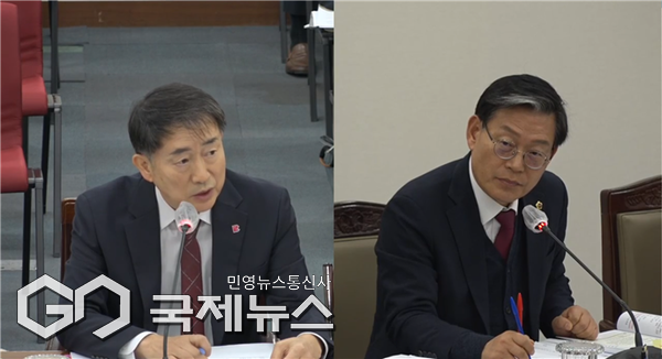 지난 20일 열린 해양농수산국 안건심사에서 박종철 시의원(오른쪽)과 박근록 해양농수산국장(왼쪽) 모습/제공=부산시의회