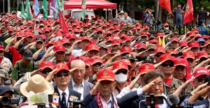 '해병대원 특검법 반대' 거리로 나선 <b>해병대 예비역</b> 단체