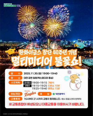 대전 불꽃축제 교통 통제 안내 이미지