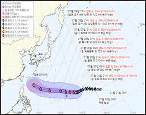 날씨 "<b>태풍</b><b>경로</b>" 장마전선위치 끌어올리나, 전국 비소식