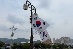 충주 지현동 주요 도로변에 <b>태극기 게양</b>…애국심 고취 나서